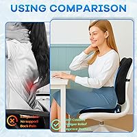 Vista 4 de Cojín de asiento de espuma viscoelástica y almohada de apoyo lumbar de terciopelo de felpa, cómodos cojines para silla de computadora para aliviar