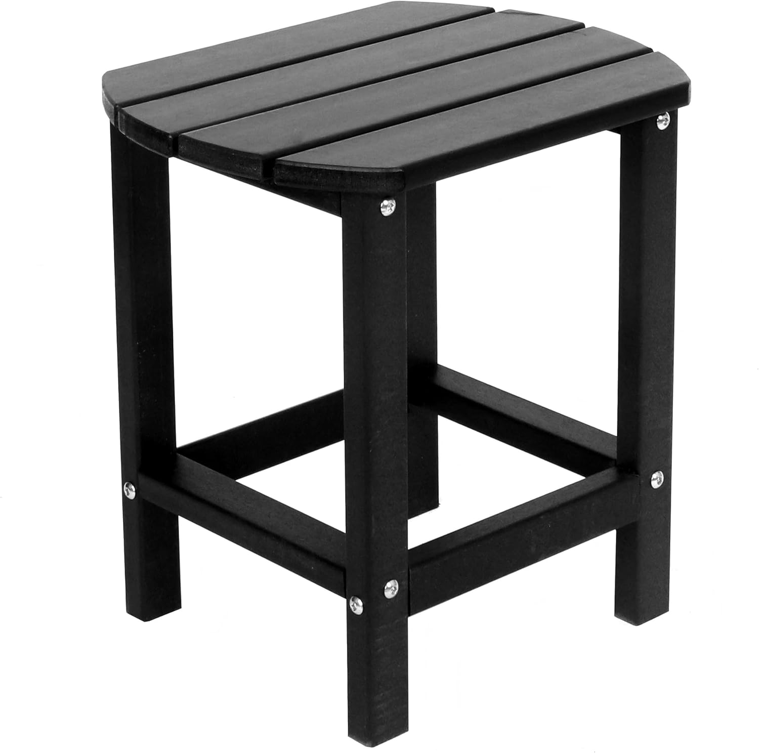 AMILY HDPE Outdoor Side Table, Weather Resistant Patio End Table, Heavy Duty Adirondack Side Table for Garden, Balcony, Poolside, Easy Assembly (Black)