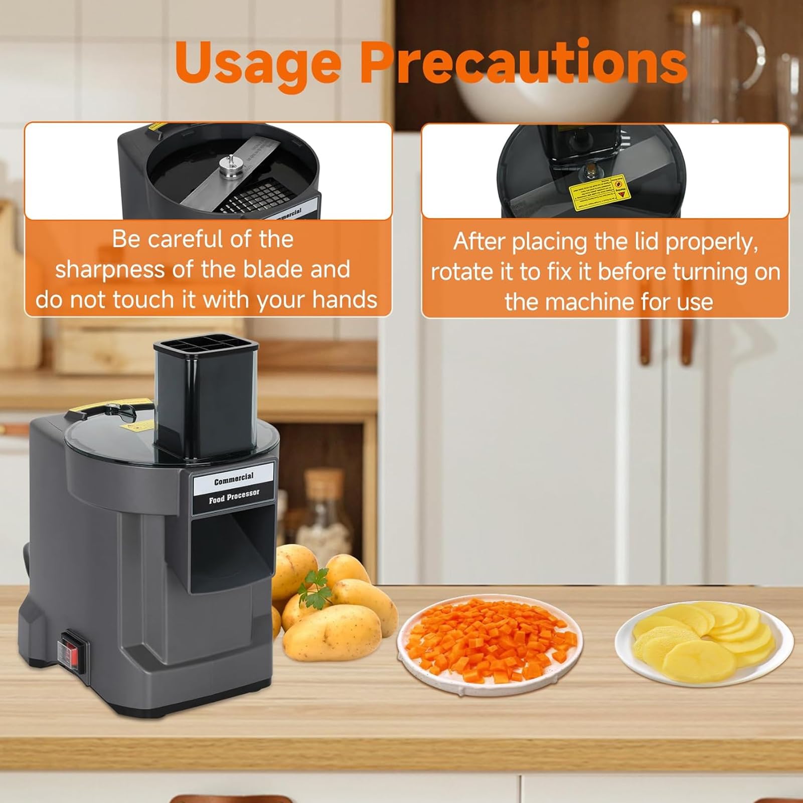 Cortador De Verduras Eléctrico Profesional 4 En 1, Picadora De Verduras 100 W – Rebanadora Automática para Patatas Cebollas Zanahorias, Máquina De Cubos Doméstica