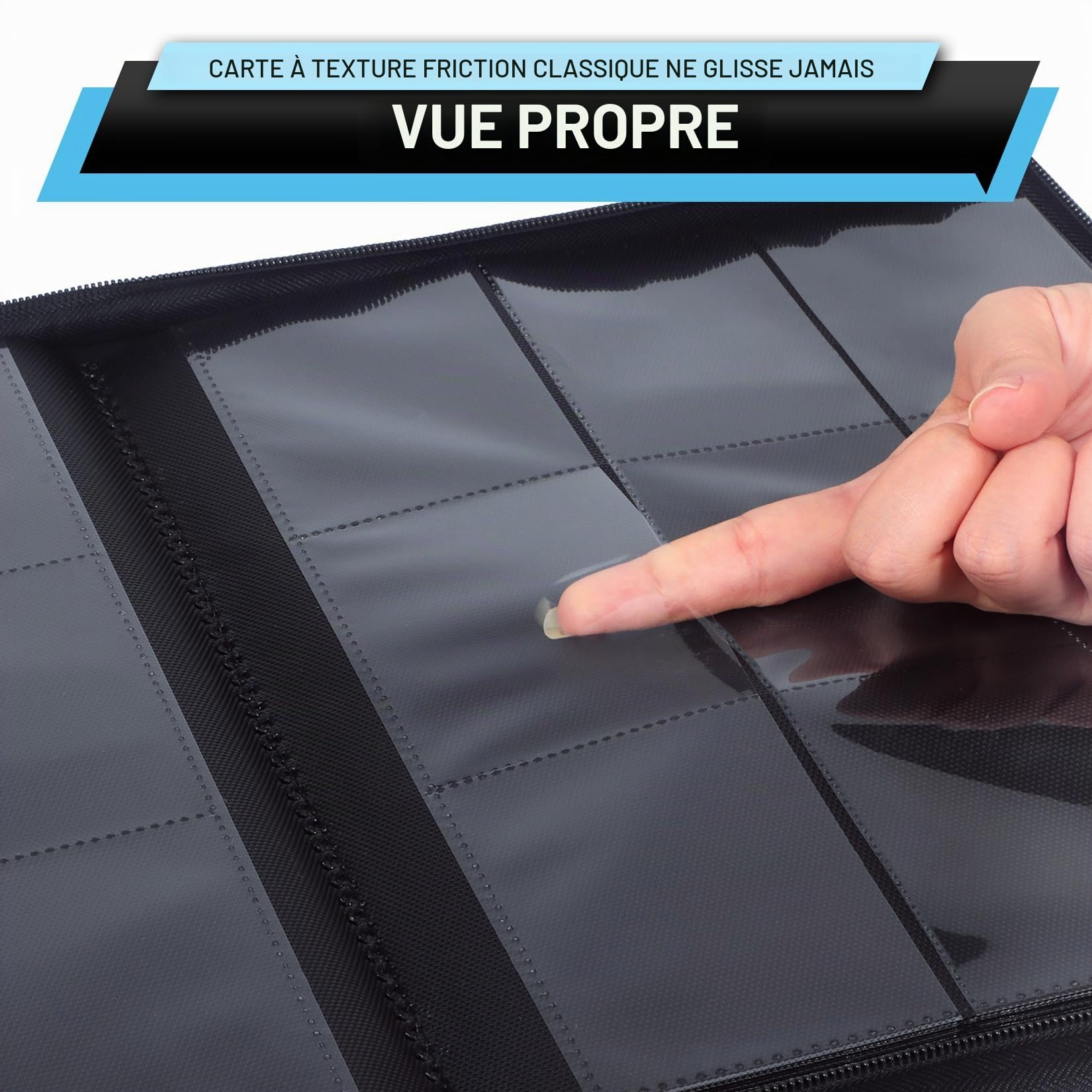 WITHYU Album de Collection de Cartes - Capacité 540 Cartes (9 Poches par Page), Porte-Cartes Étanche & Anti-Choc à Chargement Latéral pour TCG/Cartes à Jouer/Cartes Sportives (Noir)