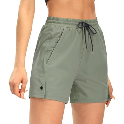 AFITNE Women's Hiking Shorts, Quick Dry Lightweight Summer Shorts for Golf Travel, 4"/ 7" Curvy-Fit with Zipper Pockets