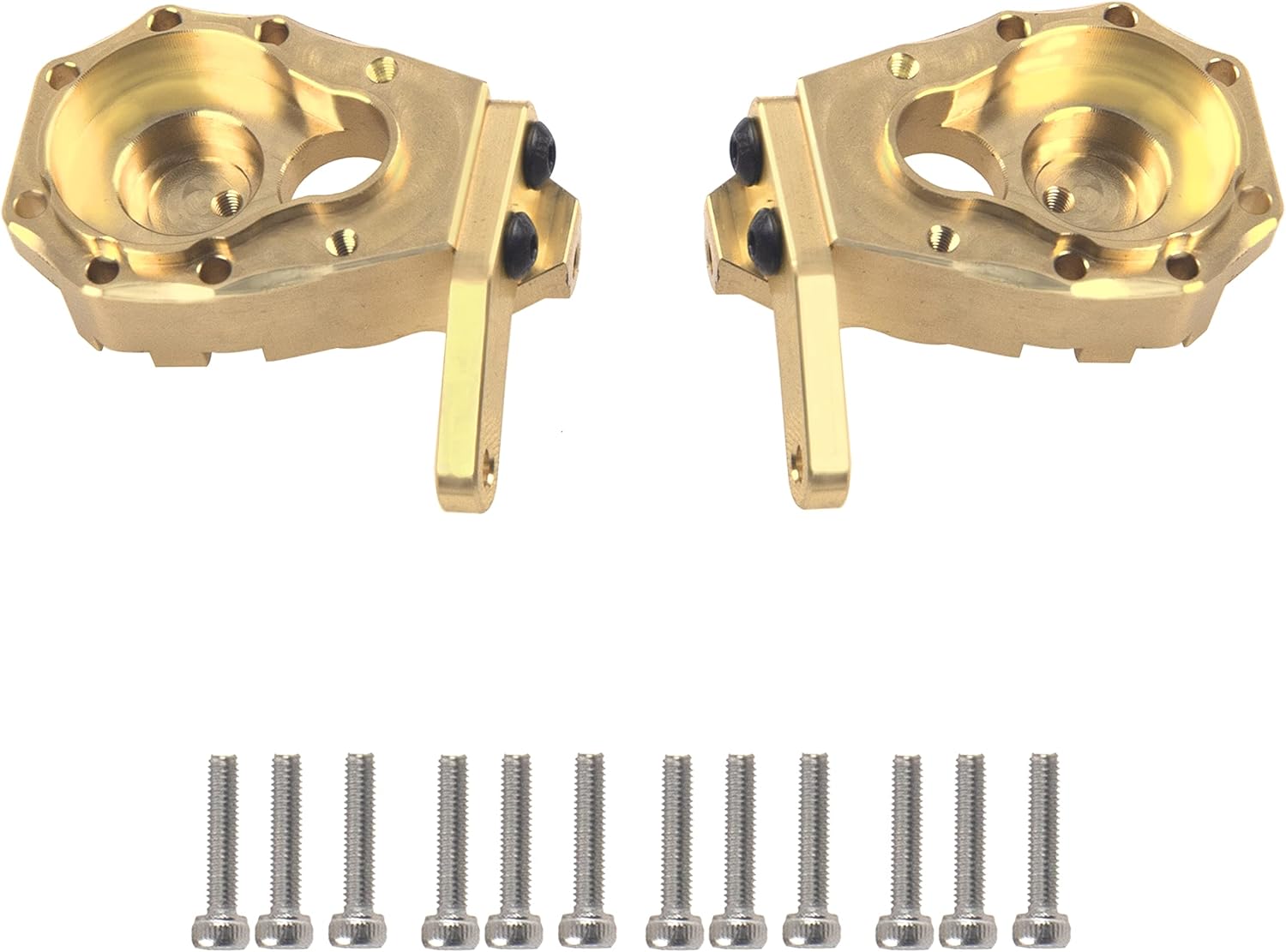 2Pcs ShareGoo Brass RC Portal Housing RC Steering Knuckles Counterweight RC Brass Weight Compatible with Traxxas TRX4 TRX4 TRX-6 1/10 RC Crawler Car (Golden)