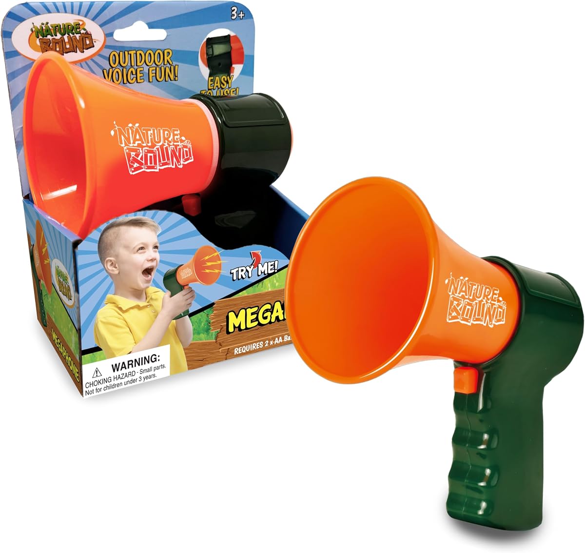 Nature Bound Megaphone for Kids – 7.5" Voice Amplifier, Perfect for Camping, Hiking, Spy Play, and Outdoor Adventures