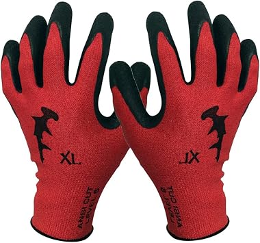 Hammerhead Spearguns Dentex Gloves - Nitrile Grip - Cut Resistant Lv5 and Puncture Resistant Lv3 - Large