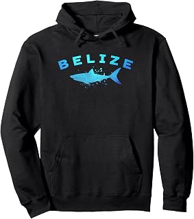 BELIZE Caribbean Beach Vacation Diving Trip Vintage Shark Pullover Hoodie