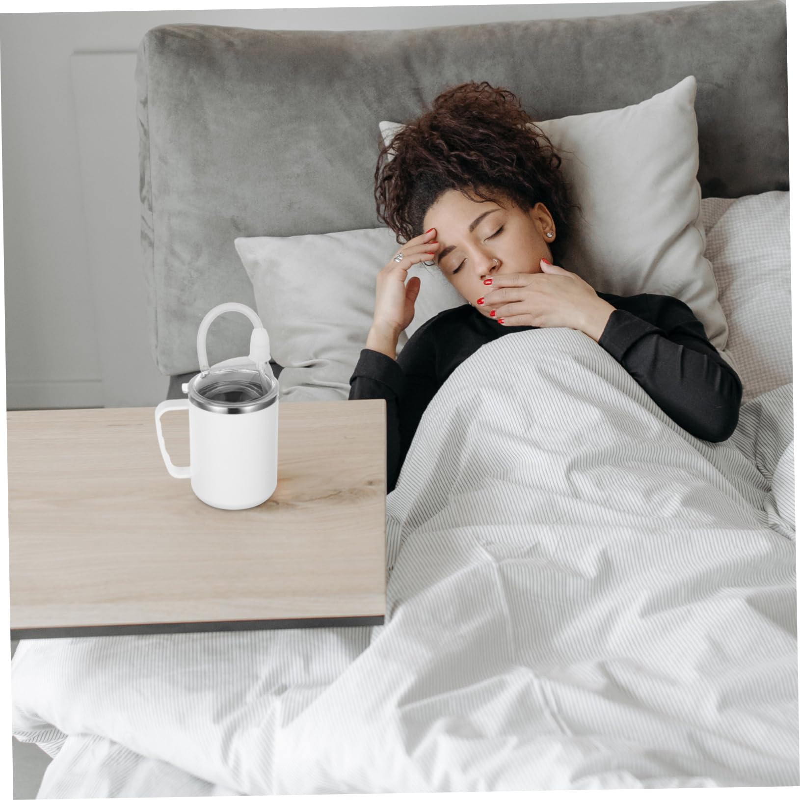 Anneome Spillproof Trinkbecher für Erwachsene Sippy Cup mit Ergonomischem Griff für Senioren und Menschen mit Behinderungen Auslaufsicher für Wasser Milch Saft und Suppe