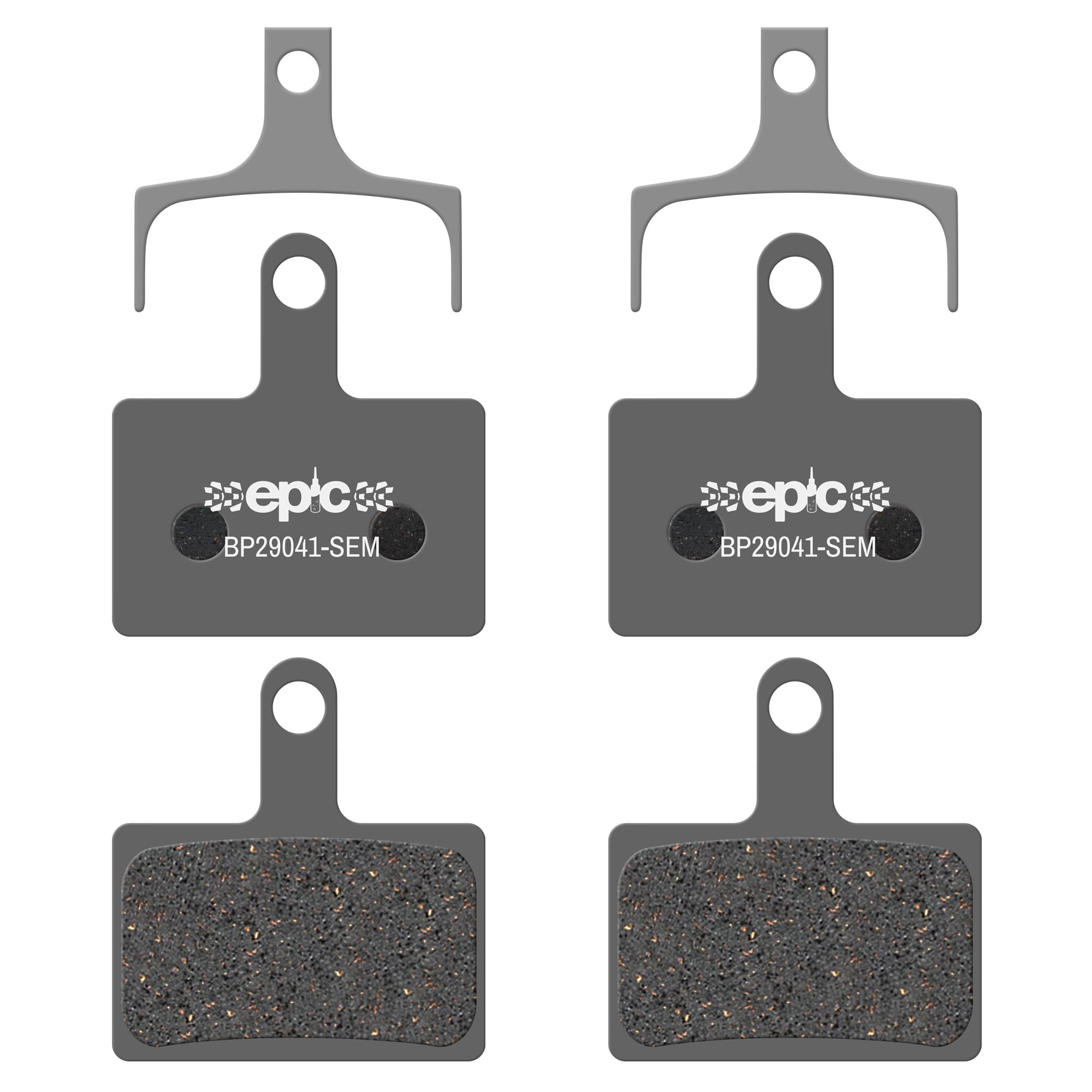 epic Disc Brake Pads for Shimano Brakes | K02S, K03Ti, K04Ti-MX, K05S | Fits 105, Dura-Ace, GRX, Ultegra | Organic, Semi-Metallic, Sintered, Ceramic & E-Bike Options | 2 Sets (Semi-metallic)