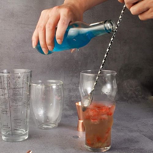 Miniatura 3 de Cuchara de barra mezcladora de acero inoxidable 1810 con patrón de espiral morfina, barman, whisky, coctelera