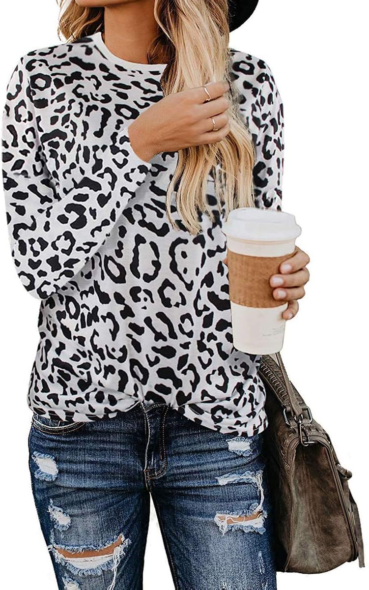 Women Round Neck Long Sleeve Tie Dye Pullover Casual Sweatshirt Tunic Top