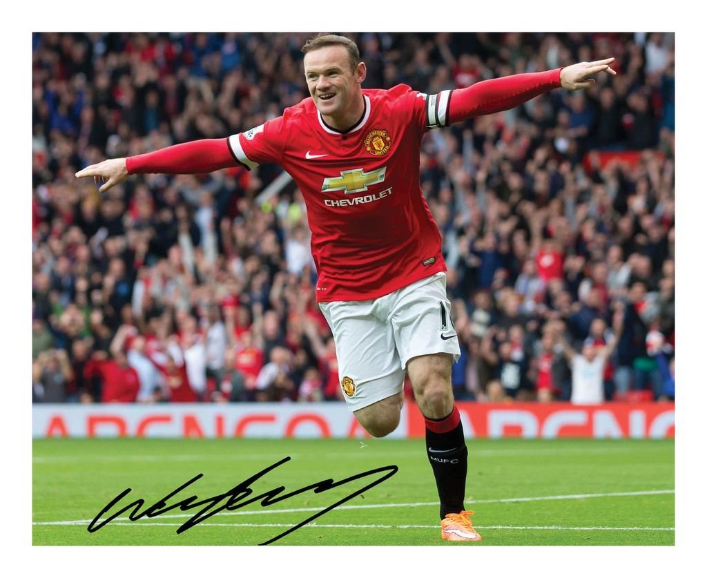 Photo Dédicacée Wayne Rooney (Manchester United) 8x10 Avec Certificat D'authenticité