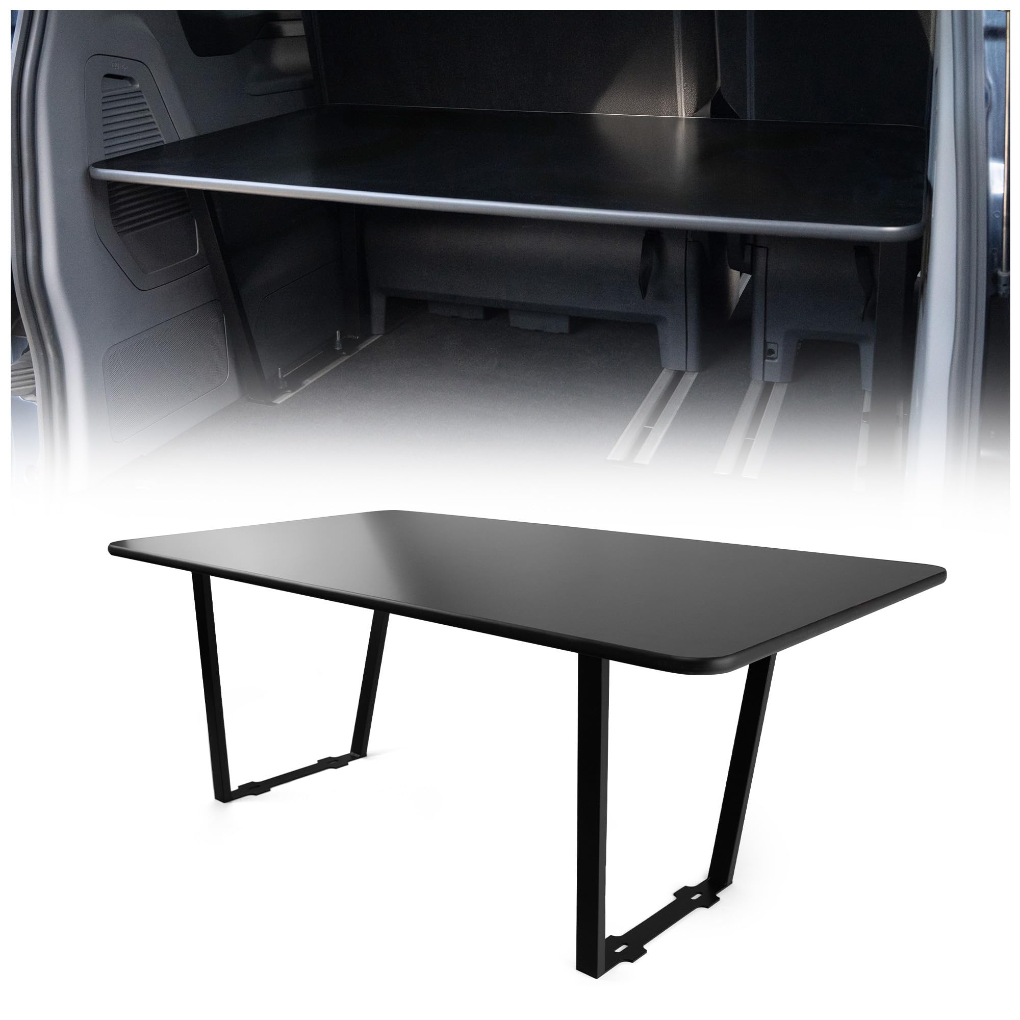 CHROMEMASTER Compatible con Ford Tourneo Custom II 2023+ ; Cama Plegable para Coche, Extensión de la Cama Multiflexboard para Caravana, Cama de Camping, Estantería, Mesa - Accesorio para la Caravana