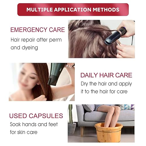 Miniatura 5 de Cápsulas de aceite para el cabello, cápsulas de aceite de suero de tratamiento capilar, contiene aceite de jojoba marroquí y vitamina A, C, E y B5,