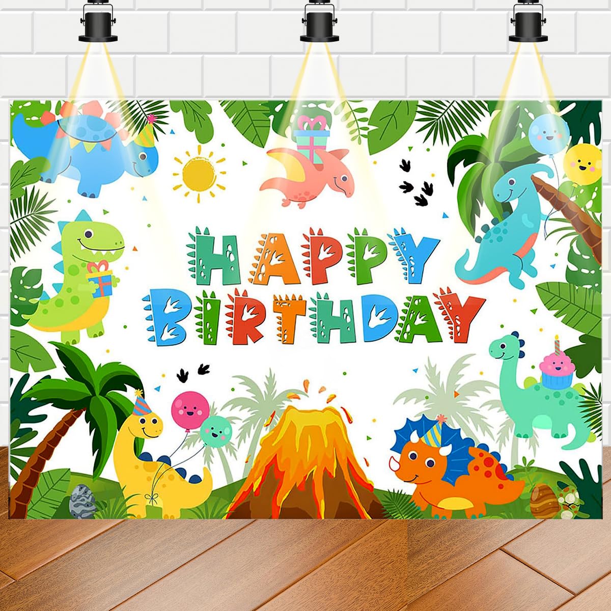 XYJolivian 6x3.6FT Boys Dinosaur Happy Birthday Background Dinosaur Banner for Boys Baby Shower Party Dinosaur Theme Birthday Party Decoration