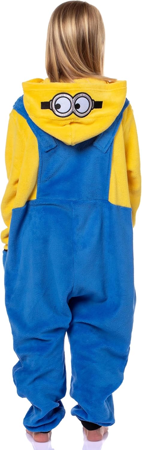 INTIMO Despicable Me Minions Kids Bob The Minion 1 Piece Union Suit Footless Hooded Pajama For Boys or Girls