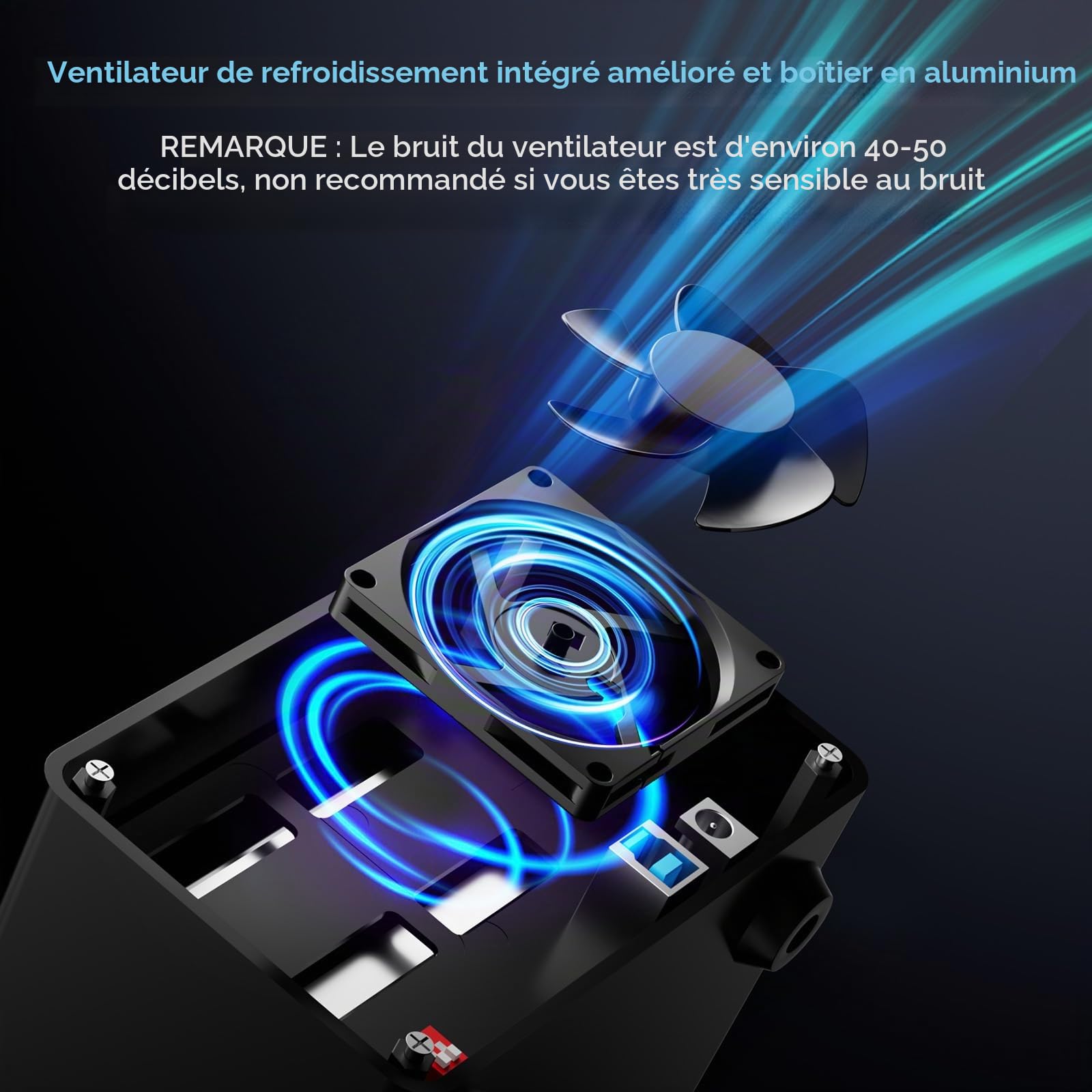 CENMATE Boîtier Raid 2 Baie en Aluminium avec Ventilateur pour Disque Dur de 2,5/3,5 SATA HDD/SSD avec USB A/C 3.0, Boîtier de Disque Dur sans Outil avec 4 Modes Raid