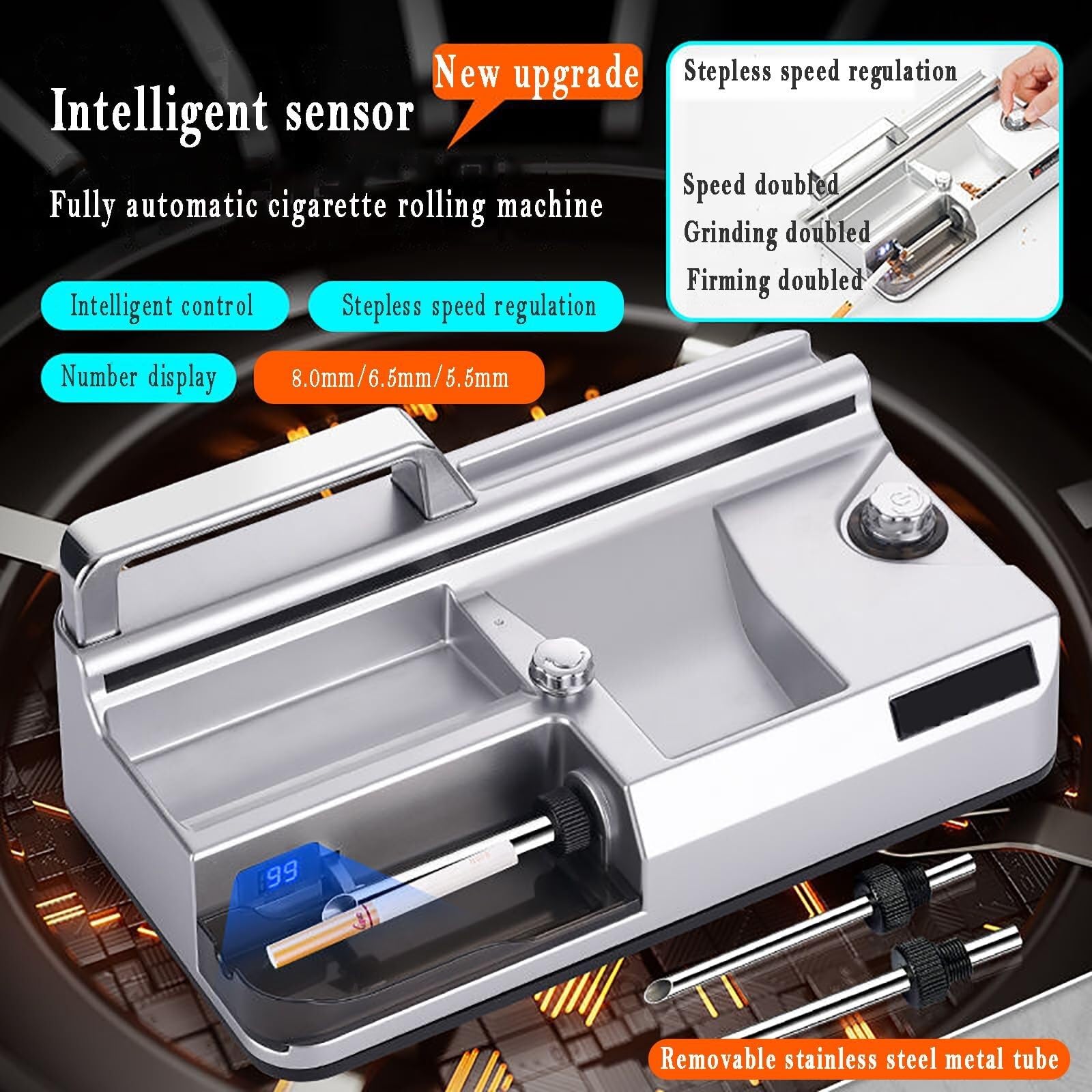 shop fully automatic cigarette rolling machine price Powermatic 2 PLUS Electric Injector McbeAn Electric Cigarette Roller, 6.5/8mm