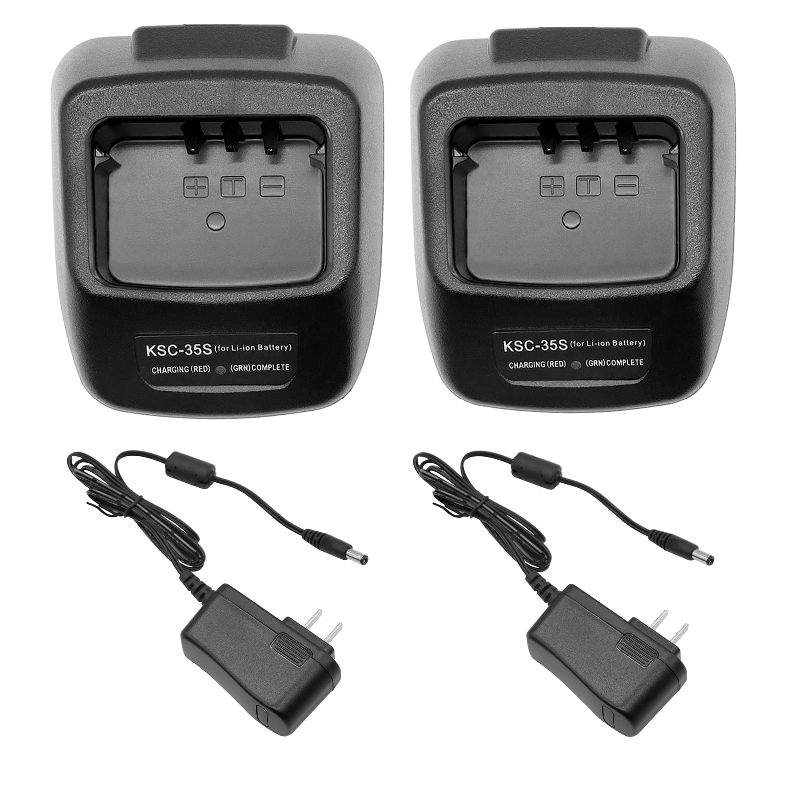 (2PCS) KSC-35S Charger [2025 Upgraded] for Kenwood TK-2200L TK-2206 TK-2402 TK-2212L TK-3200L TK-3206 TK-3300 TK-3302 TK-3501 TH-K20E TH-K40A TK-3402 KNB-45L KNB-63L KNB-65L Battery Charger
