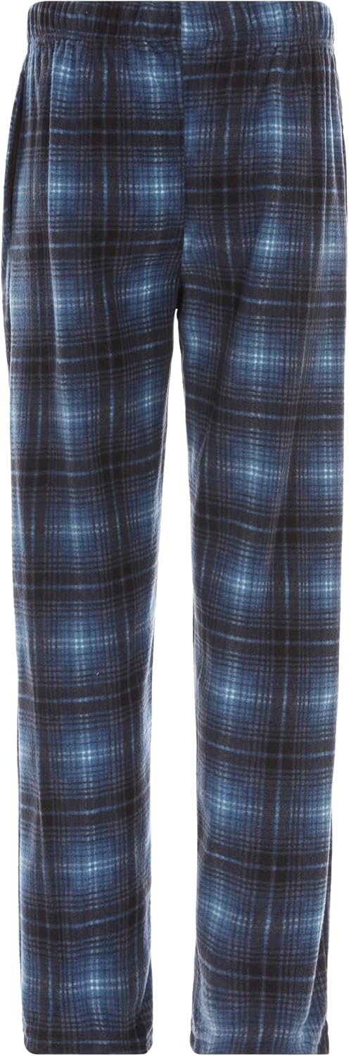 Boys Plaid Pajama Pants - Super Cozy Micro Fleece Pants for Boys - PJ Pants 10-12