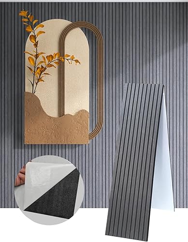 Miniatura 7 de Paquete de 2 paneles de pared 3D para despegar y pegar, paneles de pared para decoración de paredes interiores, tablones autoadhesivos que absorben