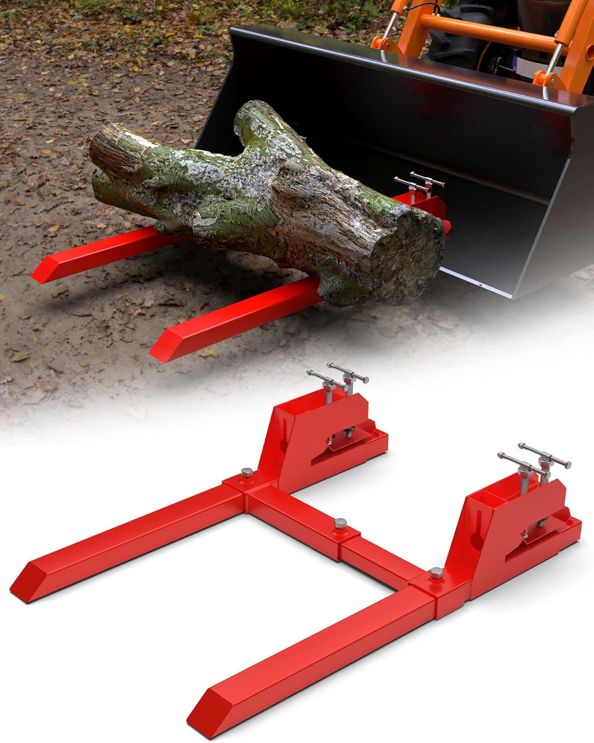 Sulythw 2024 Upgraded Clamp on Pallet Forks for Tractor Bucket Loader