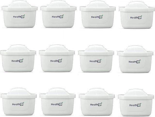 HealthAZ Water Filter Cartridges, Replacement for Brita Maxtra (12 Filters Cartridges)