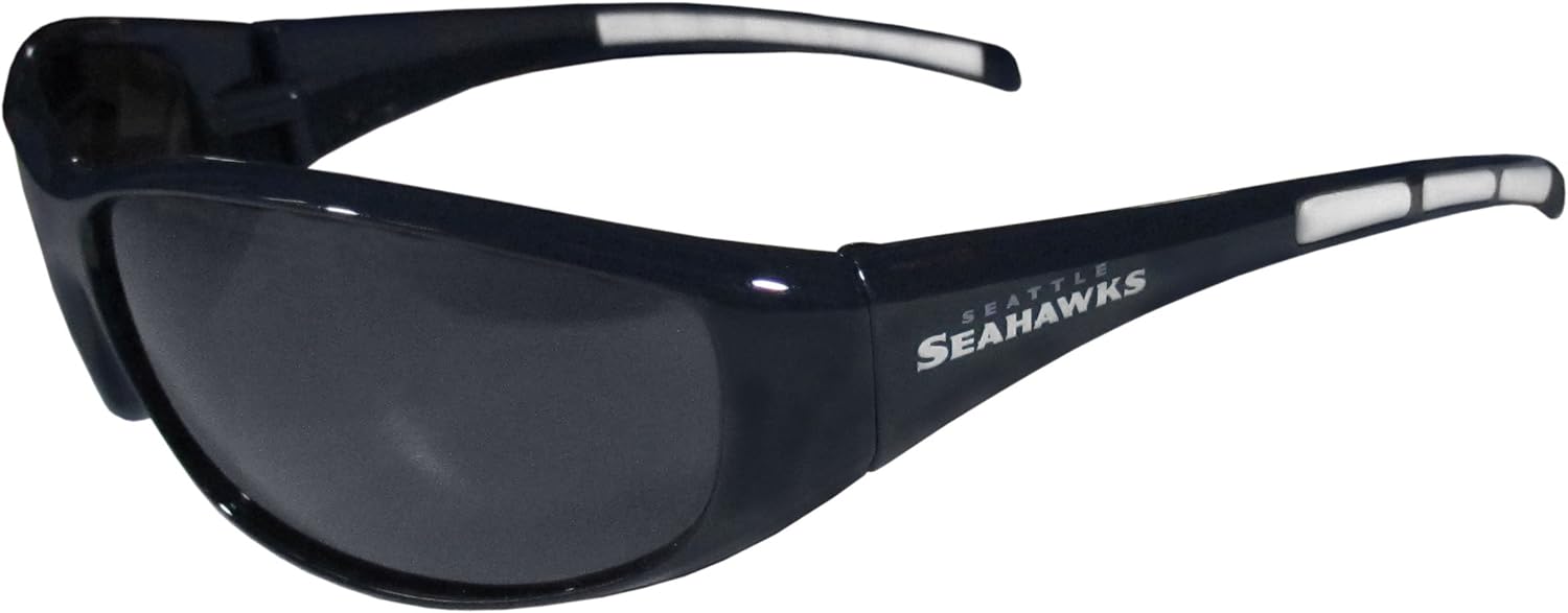 Siskiyou Sports Rectangular Seattle Seahawks Wrap Sunglasses and Sport Case, Team Colors, One Size