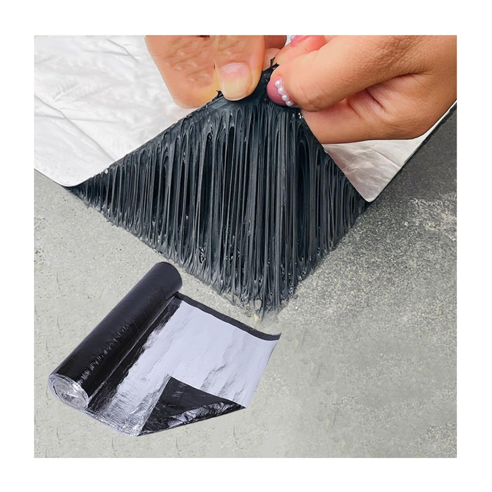 Banda Autoadhesiva Bituminosa，Tela Asfaltica de Aluminio ，Cinta Asfaltica Autoadhesiva，para Fugas de Techo,Ruptura de Tuberías,Goteras,Grietas,Barcos(THK2mm/W1*L3m)