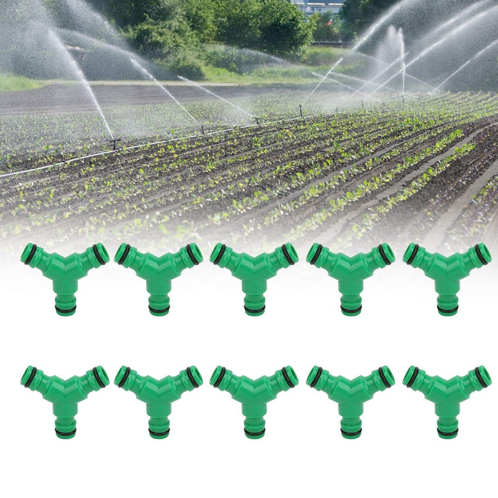 Acoplamiento de manguera de agua de acoplamiento de 3 vías, acoplador de adaptador de conector Y de 10 piezas, adecuado para espacios verdes públicos, jardinería doméstica, antioxidante, resistente