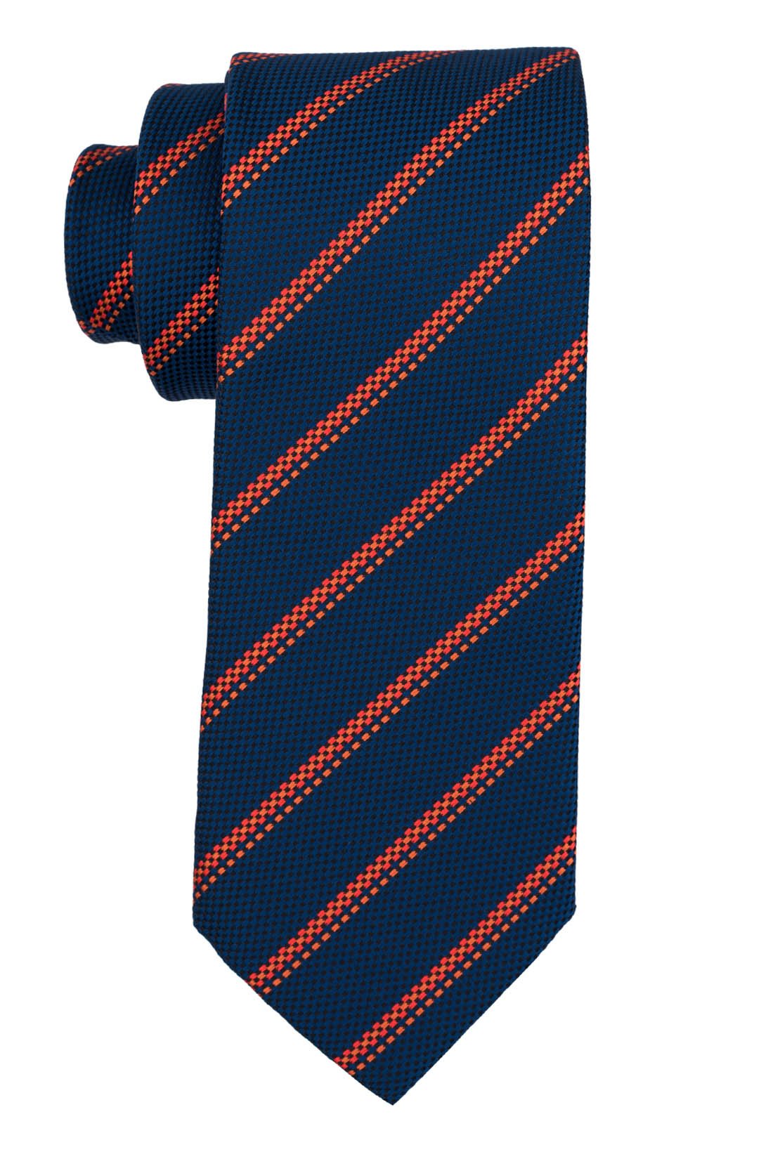 the tie hub Striped Blue & Red Microfiber Necktie | Classic Business & Formal-picture-13