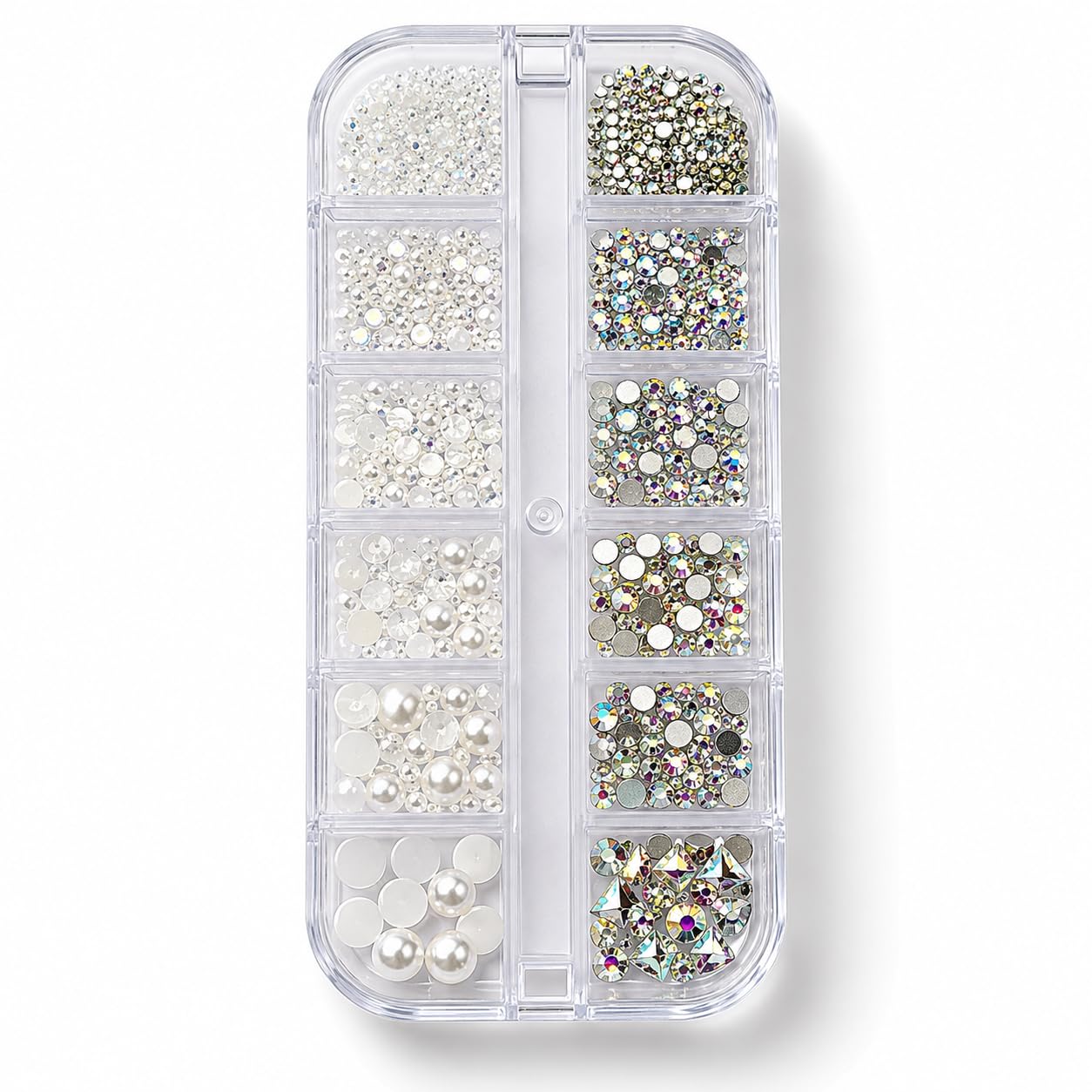 Nail Art Rhinestones & Pearls Set – 3D Crystal Diamond Stones & Beads for Nail Decoration, Manicure Accessories for Women (Multi-Shape & Sizes, Box Pack)-image-24