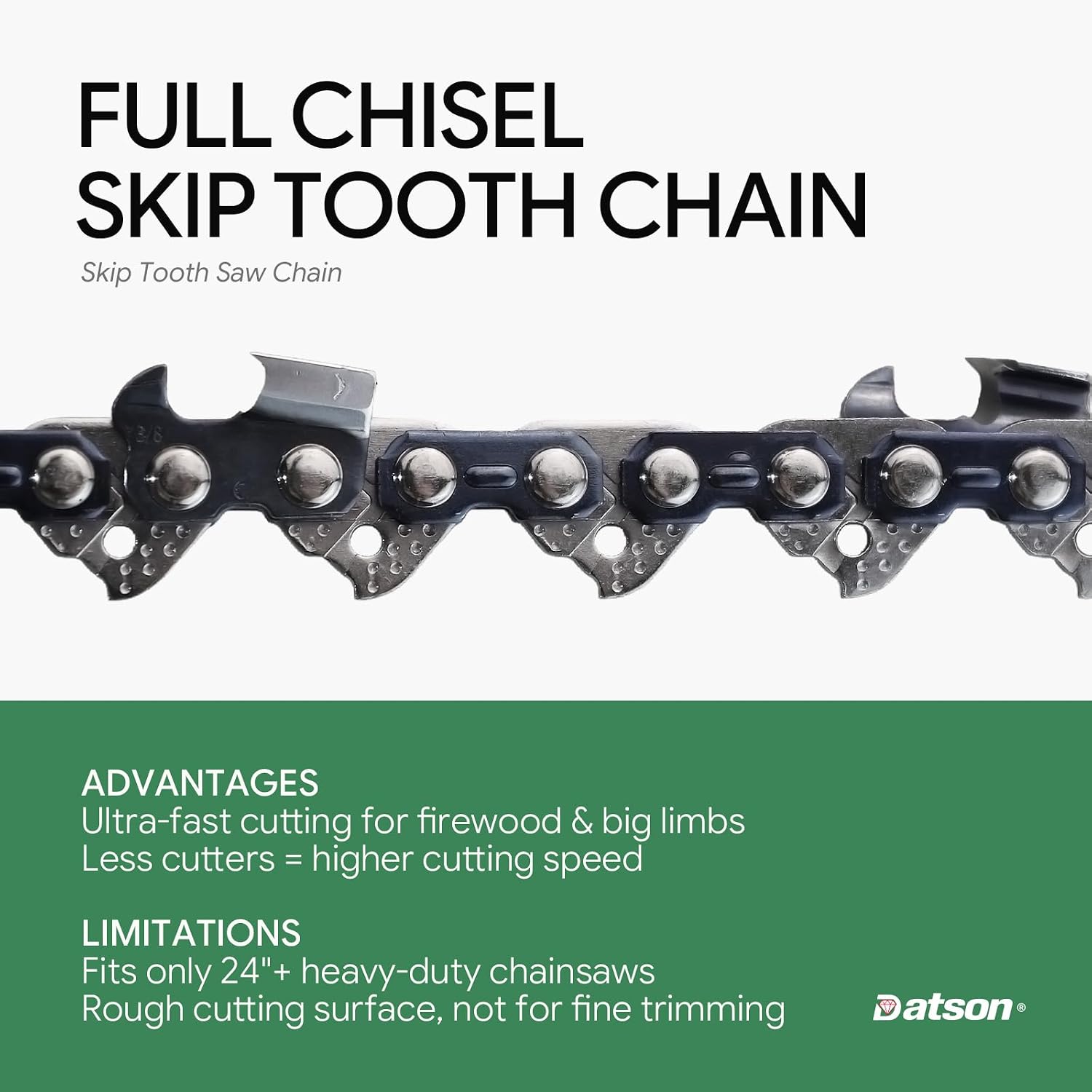 3 Pack Skiptooth 24 Inch Chainsaw Chain 3/8" Pitch .050" Gauge 84 Drive Links Fits Husqvarna 460 (Rancher), Stihl 33RS 84 25"/24" MS390 MS310 MS361 MS460 - H47S-84, 72EXJ084G