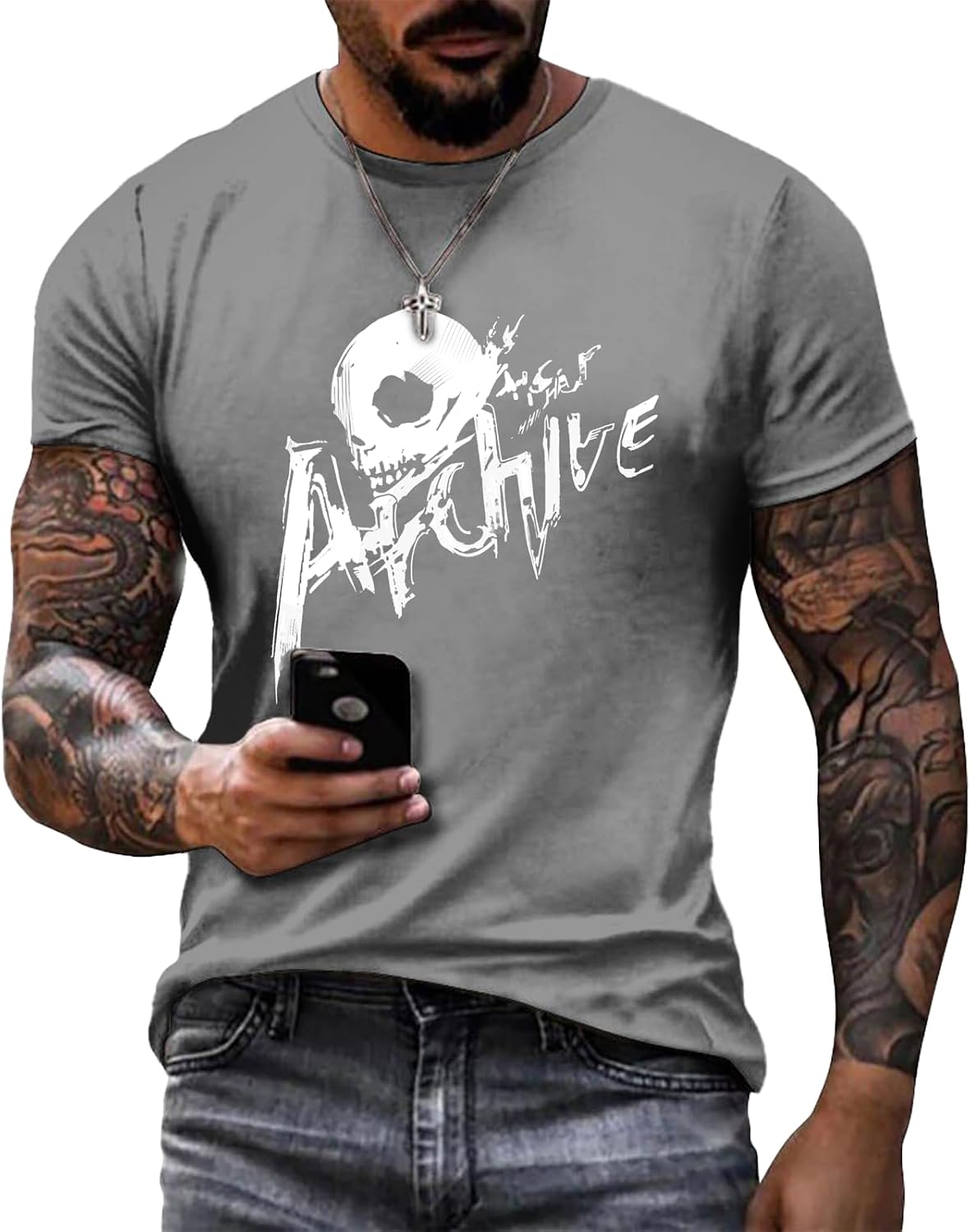 domirica Vintage Grpahic Tshirts for Men 100% Cotton Crewneck Short Sleeve Summer Novelty Funny Gym Quick Dry Tee Shirts