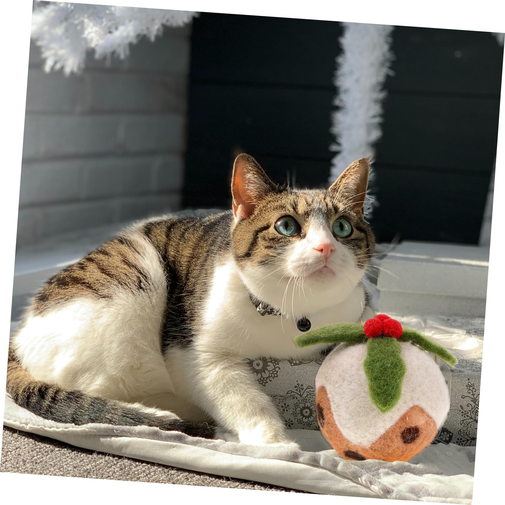 POPETPOP 9 Piezas Pelota de Juguete para Mascotas Gato Juguetes Navidad Hierba gatera Divertido Gato de Cat Toys de Pelota de navideño para rascar s
