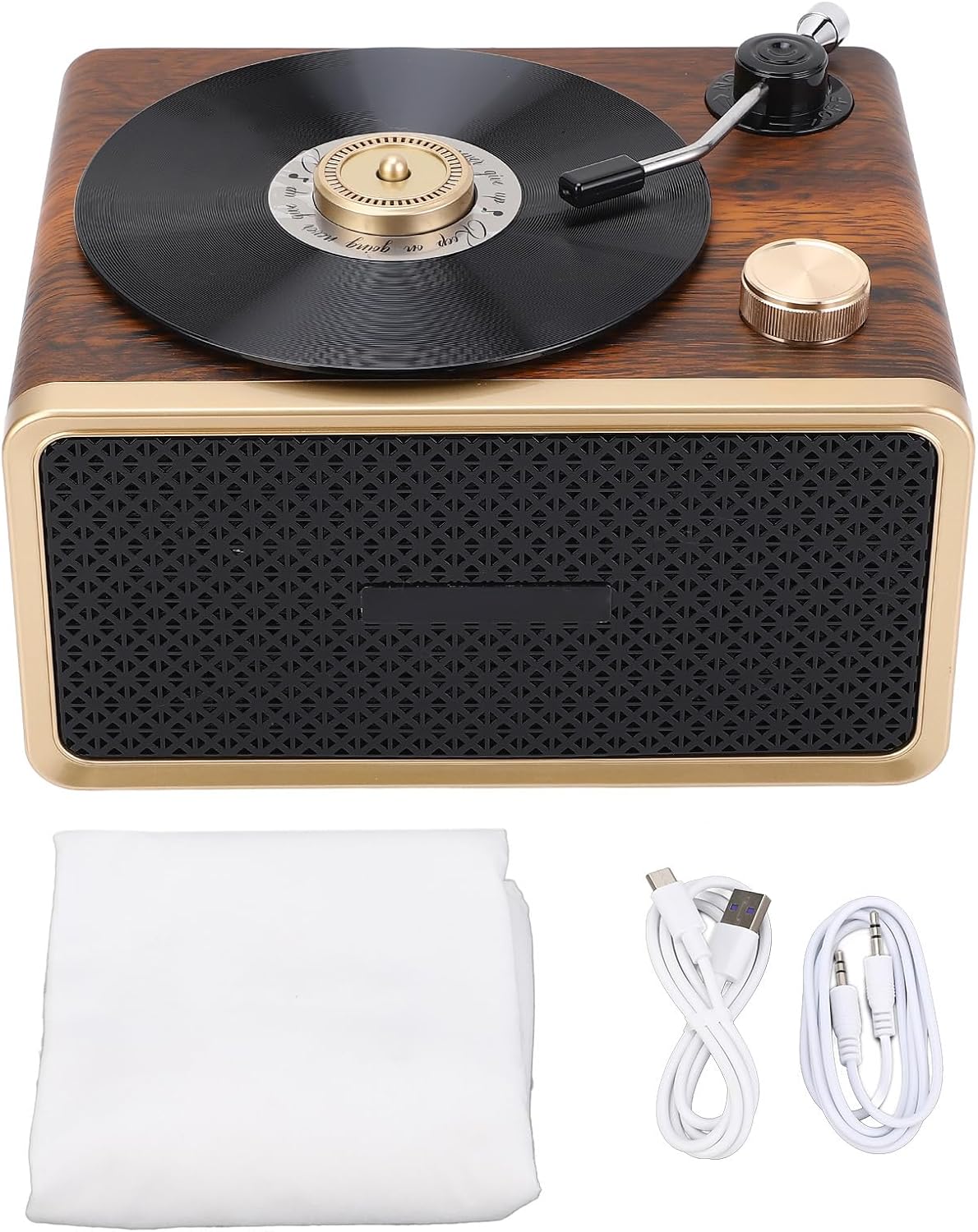 Dpofirs Retro Speaker Superior Vintage Sound Portable Outdoor Warm Yellow Light Wooden Home