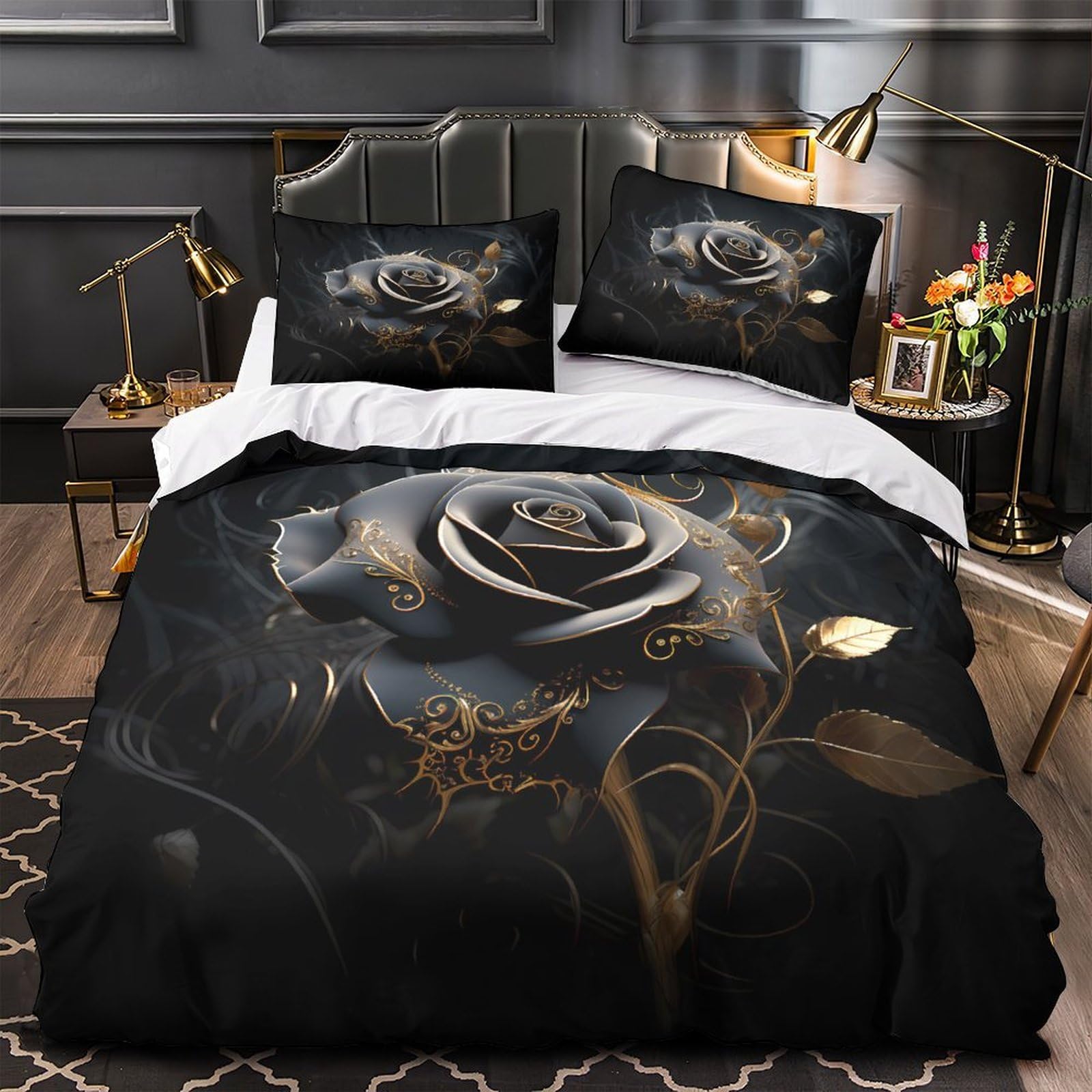 Housse de Couette Chat Noir Effet 3D Super Douce pour un Lit Confortable