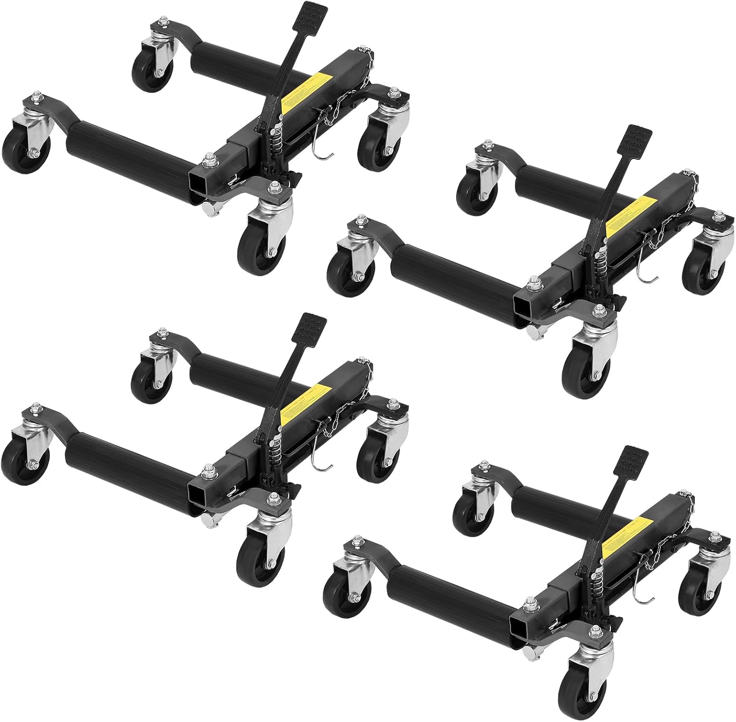 Heavy Duty Hydraulic Car Wheel Dolly Jack Set of 2 – 1500 lbs Vehicle Positioning Roller – Non-Slip Foot Pedal – Ideal for Auto Repair, Tire Change, Vehicle Moving