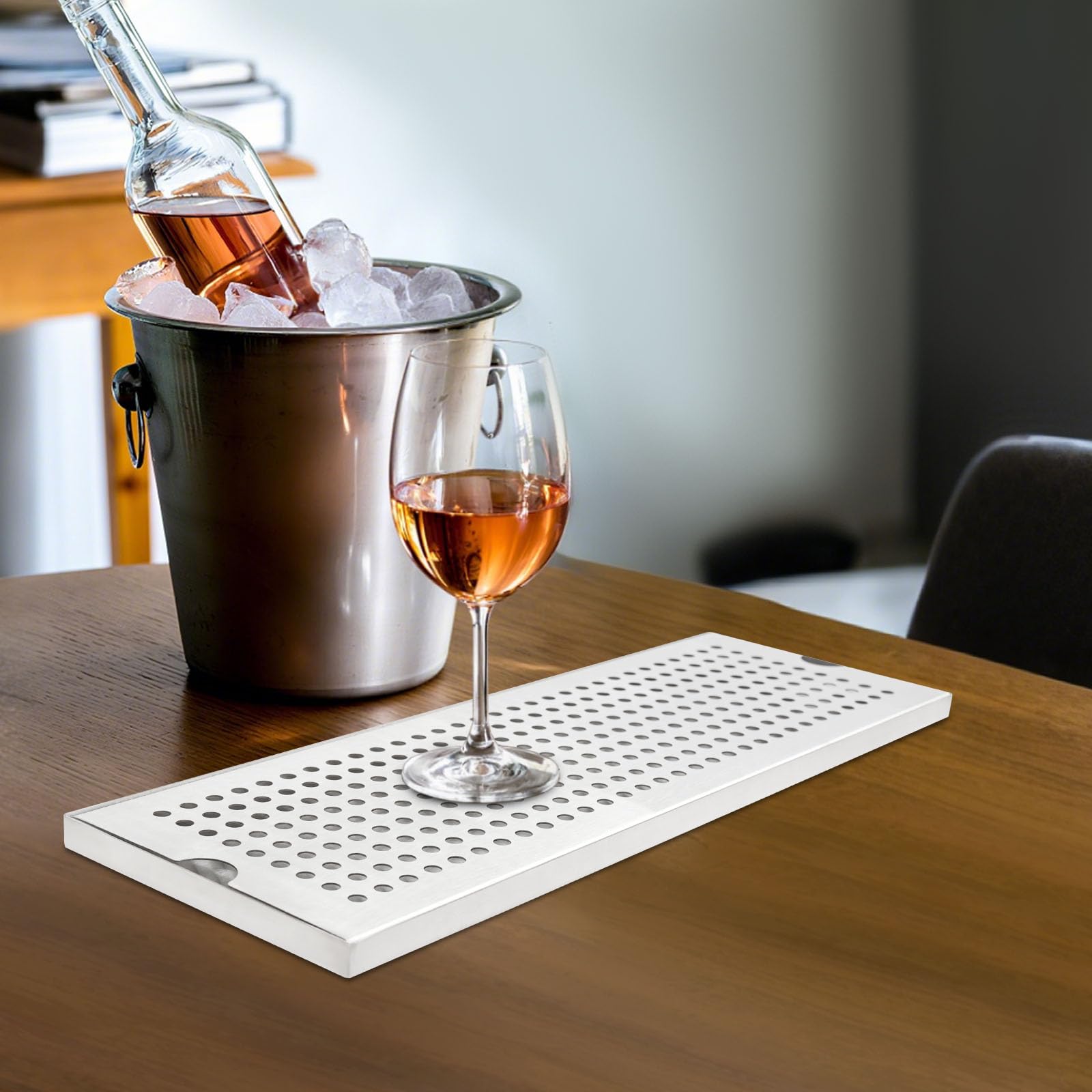 Vaschetta raccogligocce in acciaio inox, vassoio raccogli gocce per birra, facile da pulire, vassoio raccogli-torre, 50 x 17,5 cm, per casa, cucina, bar, ristorante