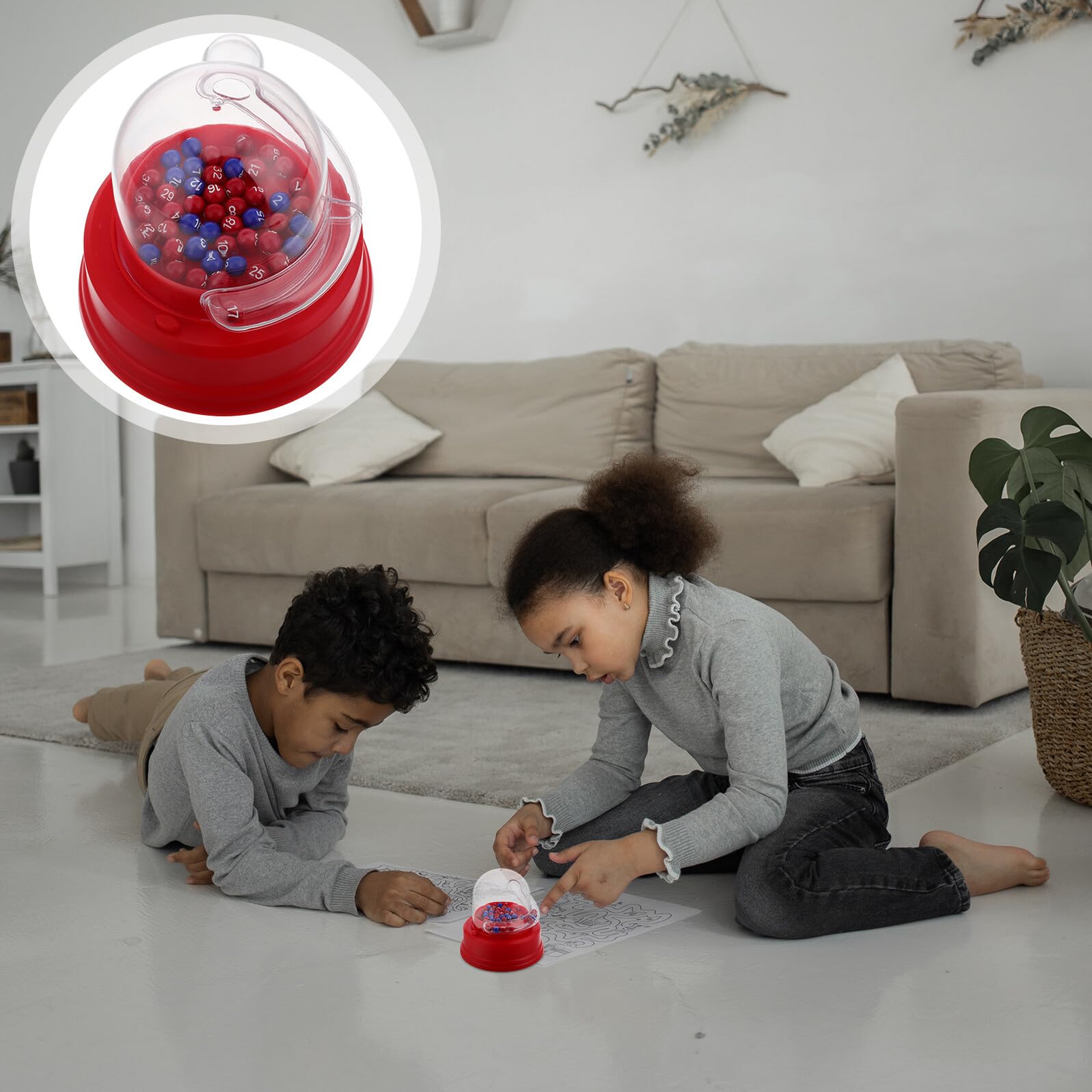ERINGOGO Máquina Eléctrica de Lotería para Selector de Números con Bolas de Plástico Juego de Mesa para Fiestas Familiares Juguete Multifuncional para Entretenimiento Infantil