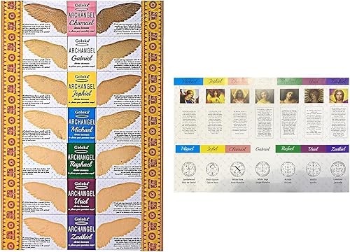 Miniatura 2 de Colección de incienso de Arcángel Chamuel, Gabriel, Jophiel, Michael, Raphael, Uriel, Zadkiel 7 aromas distintos diseñados para cada arcángel 7