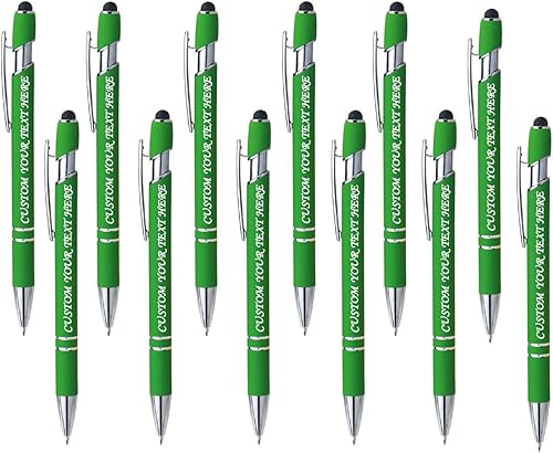 Vista 10 de 10 Pcs Personalized Pens Bulk Custom Ballpoint Pen, Engraved Pen with Name Logo Text Stylus Pens for Touch Screens Bulk-for Businesses, Office