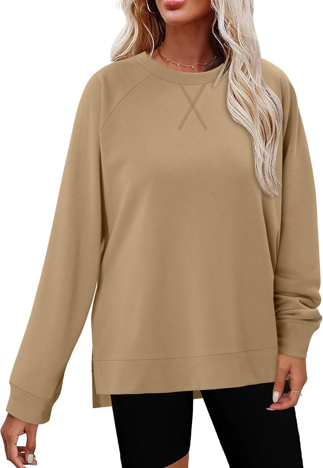 KISSMODA Women's Oversized Sweatshirts Crew Neck Long Sleeve Shirts Casual Loose Pullover Tops 2025 Fall Clothes - Image 2