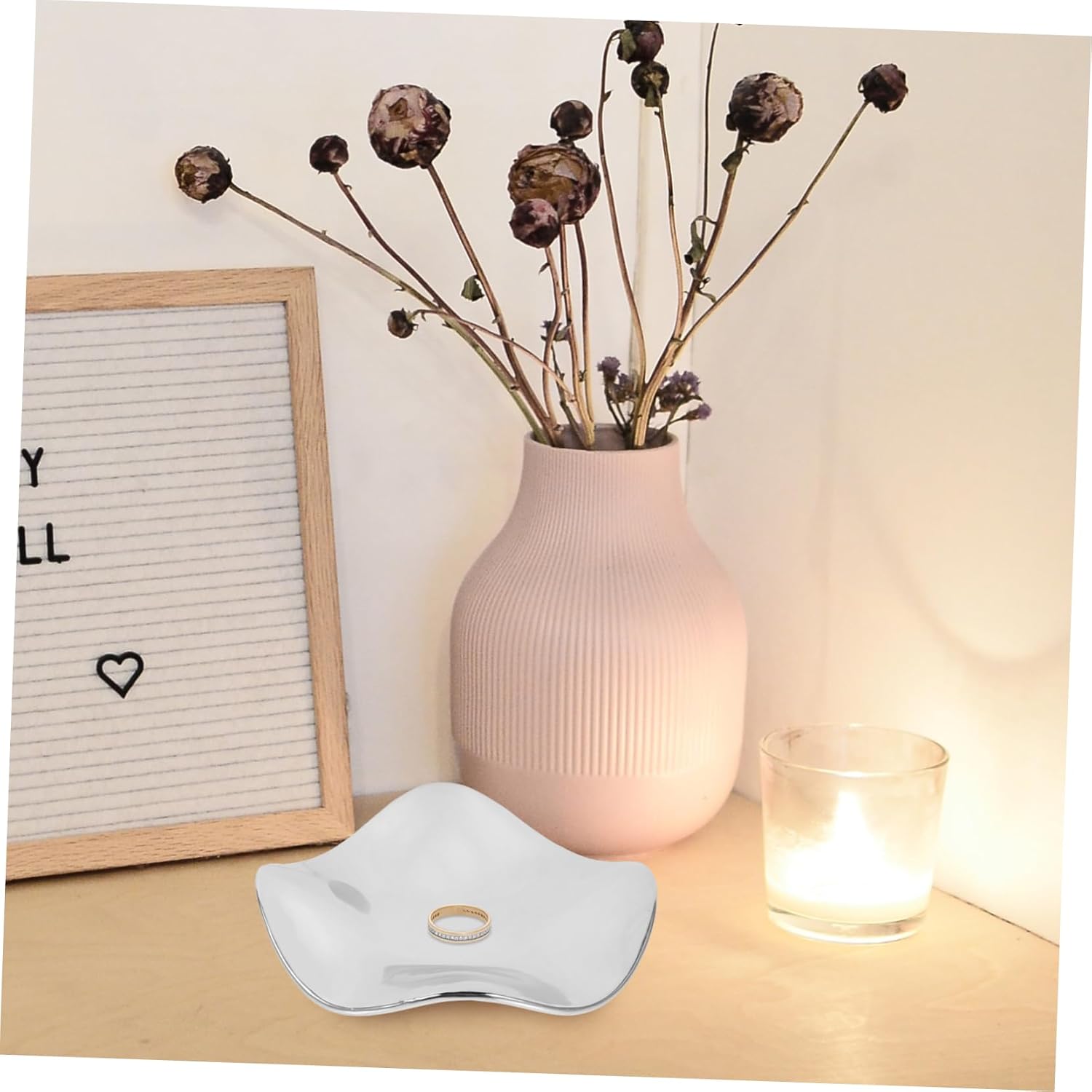 Jewelry Plate Garden Mirror Jewelry Tray Ceramic Serving Tray Ring Tray Jewelry Display Ceramic Tray Ceramic Jewelry Dish Trinket Tray Small Cookie Plate Ceramics Storage/1061