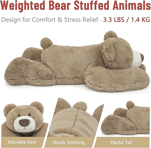 Miniatura 159 de Niuniu Daddy - Peluche con peso de perezoso para la ansiedad, almohada grande de 20 pulgadas para niños y adultos, juguete tierno como regalo