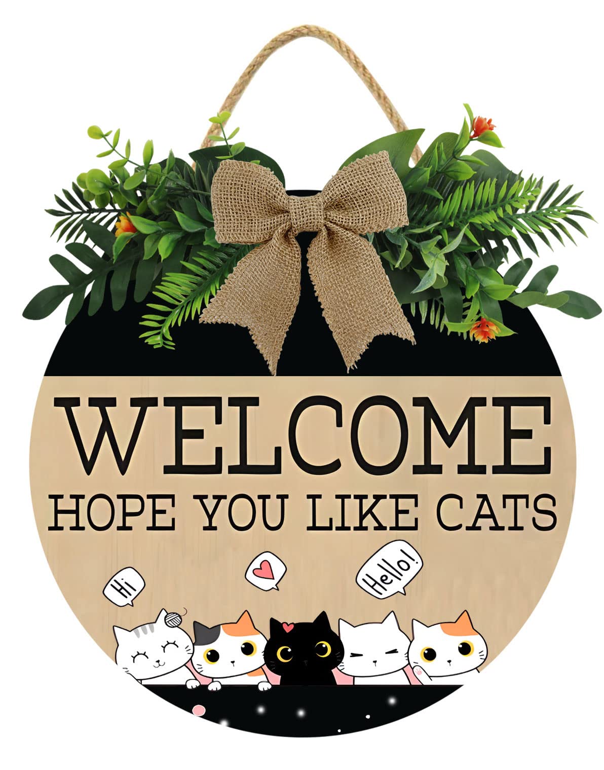 Amazon.com: KPSheng Welcome We Hope You Like Cats Sign, Funny Welcome ...