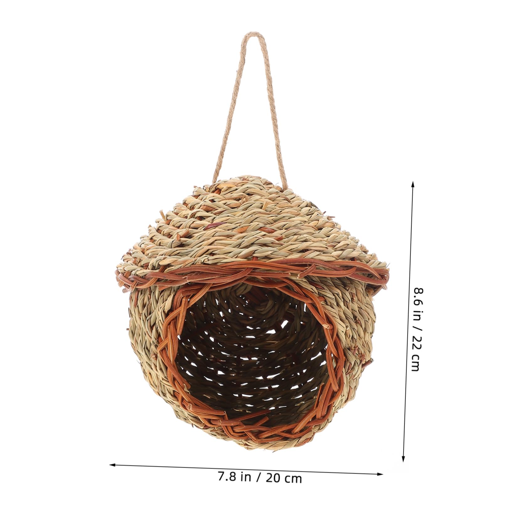 Kisangel Handmade Straw Nest for Parakeets Small Pets Cozy Artificial Bird House for Budgerigar Natural Environment for Small Animals