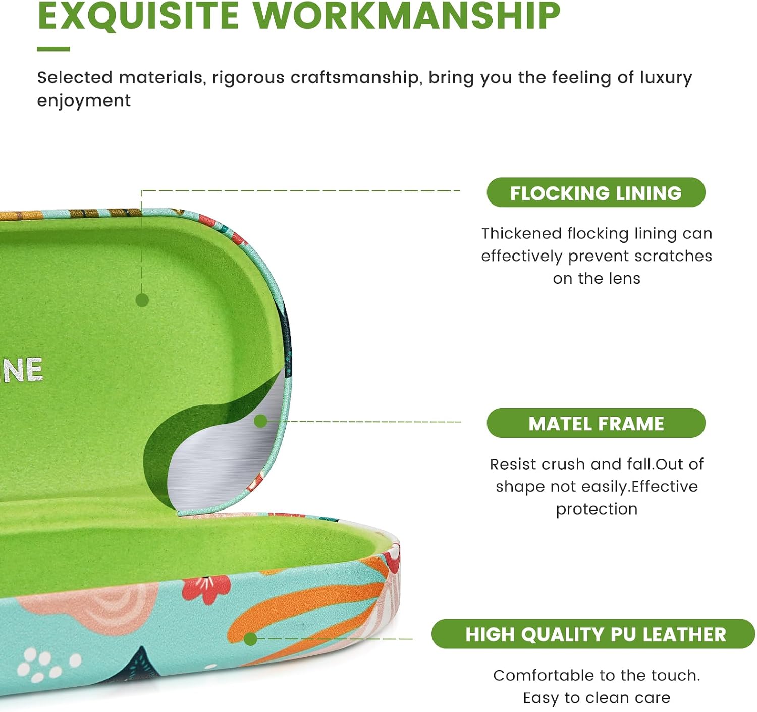 molshine Hard Shell Sunglasses Case,Classic Large Glasses Case for Women Men,Sunglass Eyeglasses image 3