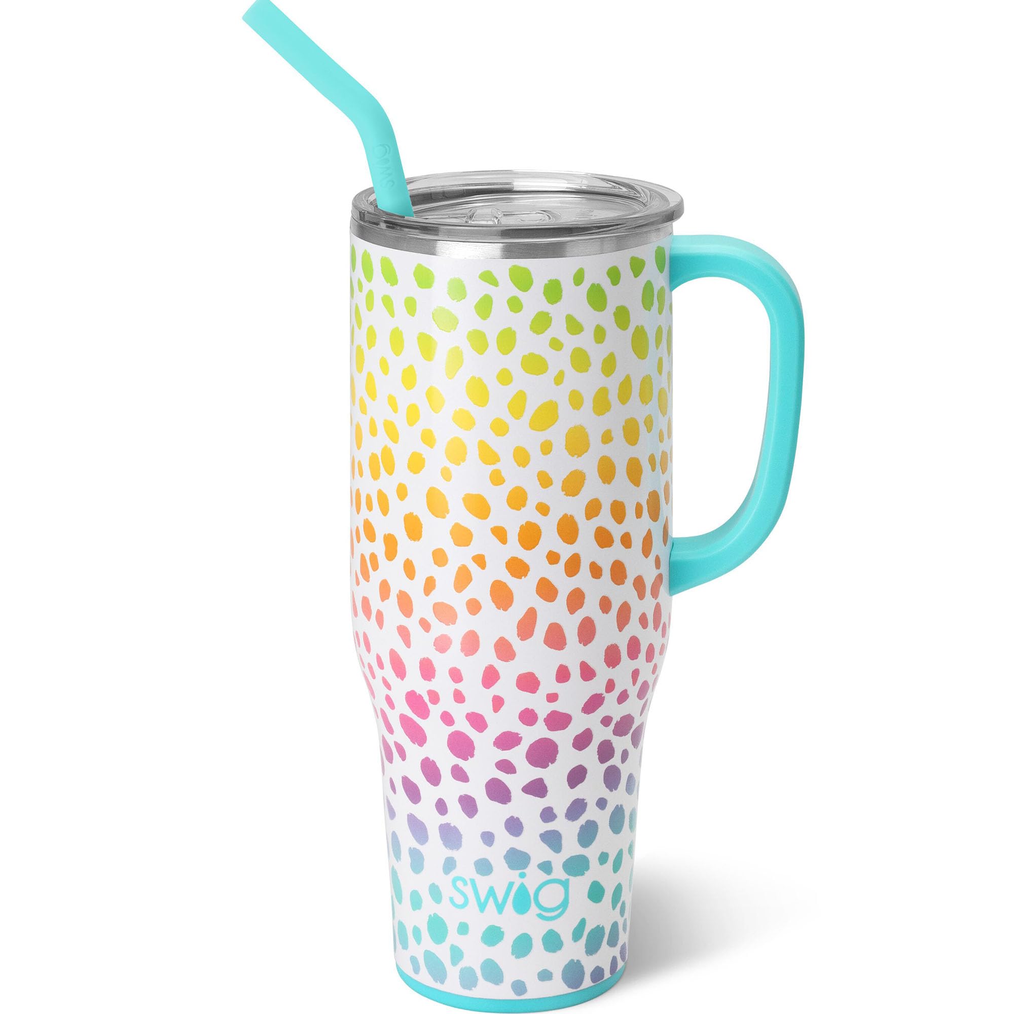 Swig Life 40oz Mega Mug, 40 oz Tumbler with Handle and Straw, Cup Holder Friendly, Dishwasher Safe, Extra Large Insulated Tumbler, Stainless Steel (Wild Child)