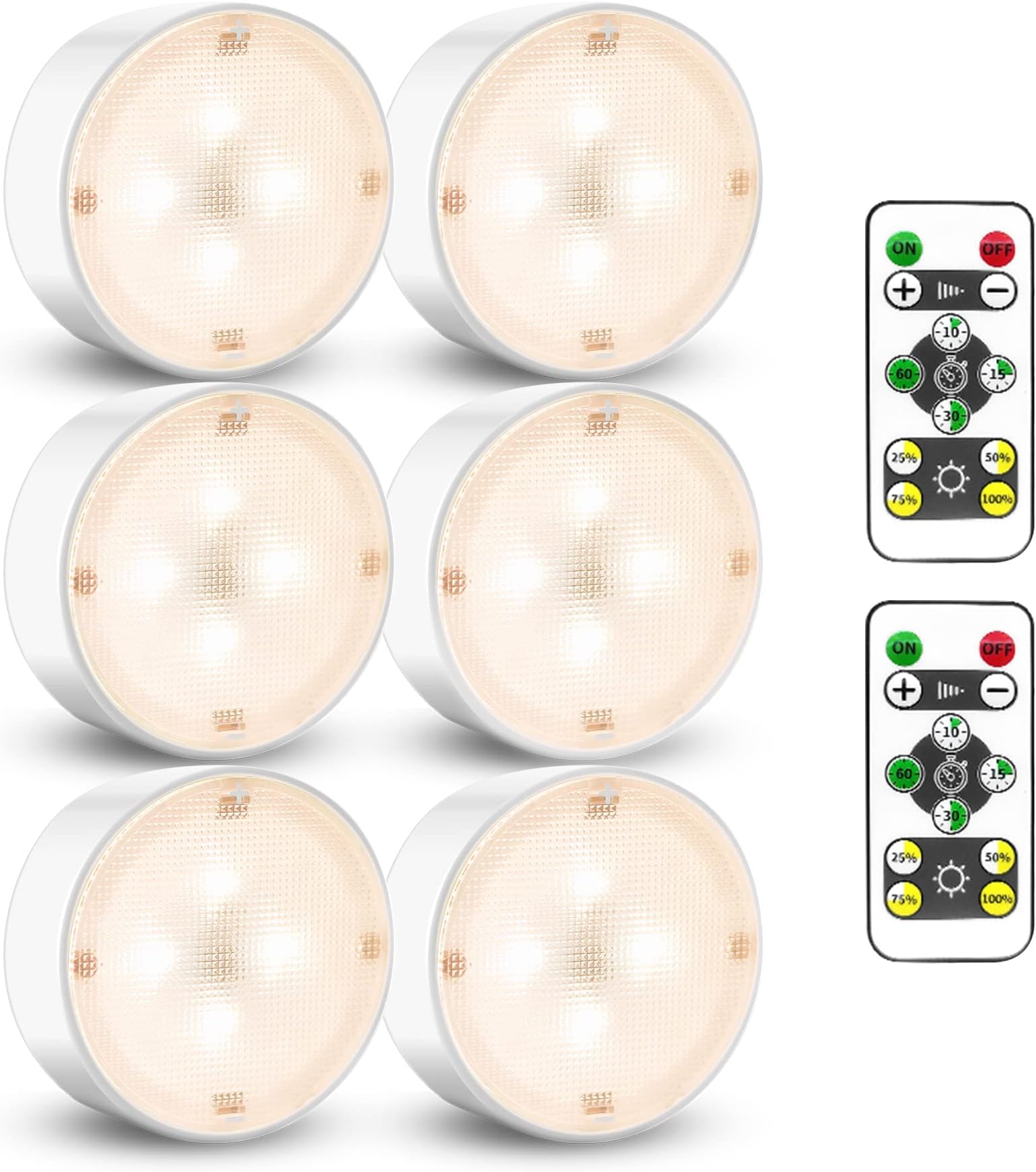 Starxing Puck Lights with Remote, LED Under Lights Indoor, 6