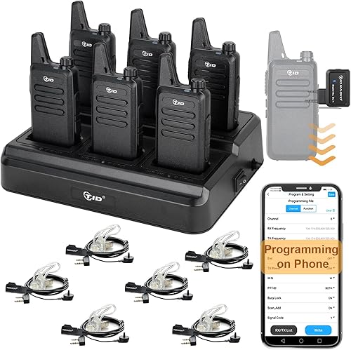 TID Radios Radios RADIO TD-M8s Walkie Talkies para adultos de largo alcance, radio bidireccional recargable con auriculares, cargador multibanda de