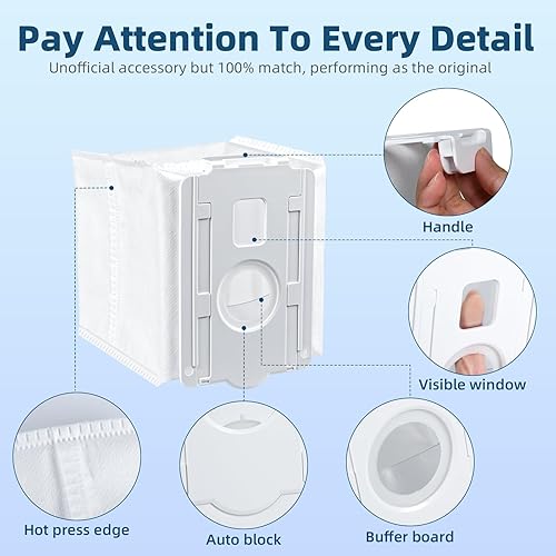 Miniatura 6 de Paquete de 12 bolsas de repuesto para LG CordZero todo en uno Torre A939KBGS, A938KBGS, A937KGMS y A949KTMS